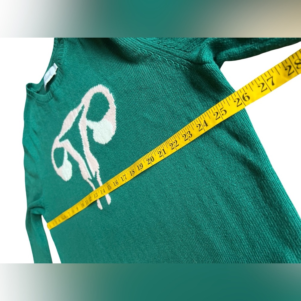 Rachel Antonoff $275 Cashmere-Wool Reproductive System Sweater Emerald 2X - Picture 6 of 8